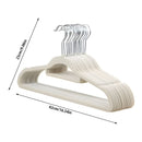 Perchas Ganchos Aterciopeladas Antideslizantes Para Ropa. Resistentes de material velvet aterciopelado gamuza Multiuso Para Clóset. Color Blanco (Pack De 10 unidades).