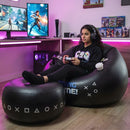 Sillón Inflable Gamer (105x105x70 cm) Con Reposapiés (65x33 cm) Y Portavasos. Sofá Ergonómico Cómodo Y Resistente.
