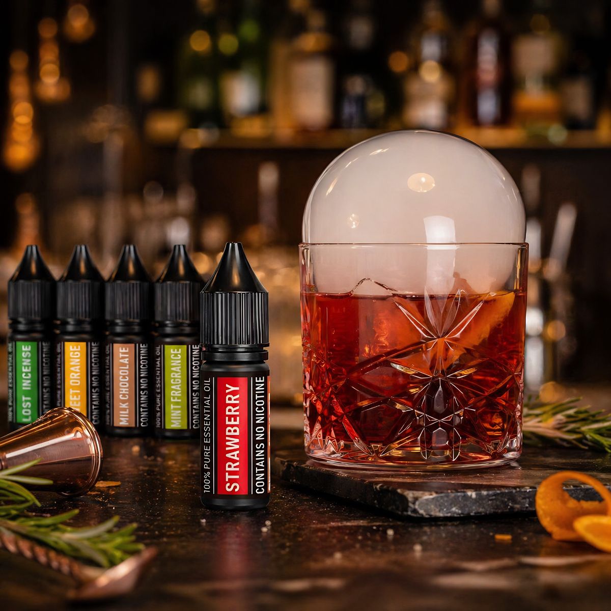 Aceites Esenciales para Pistola de Humo. Set de 5 Aromas para Cocteles y Cocina Molecular. Líquido Aromático. Compatible con UR054.