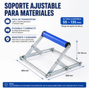 Soporte Ajustable rodillo Para Ingleteadoras Y máquinas de Corte 20Cm. Base Plegable Con Altura Regulable (55-135mm). Estructura Metálica Resistente.