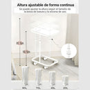 Basurero Ajustable Con Tapa Y Ruedas (60x33x22cm). Bote De Basura Para Bolsas De 20L A 90L. Papelera. Color blanco.