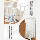 Basurero Ajustable Con Tapa Y Ruedas (60x33x22cm). Bote De Basura Para Bolsas De 20L A 90L. Papelera. Color blanco.