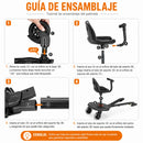 Asiento con Plataforma para Cochecito de Bebé Universal con Ruedas y Manillar. Patineta con Silla para Segundo Niño Ajustable y con Suspensión. Color Negro (64x42x59cm)