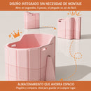 Bañera Plegable Portátil para Niños y Adultos 85x55 cm. Tina de baño Compacta de PVC Multicapa con Aislamiento Térmico. Color Rosa
