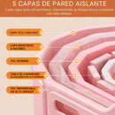 Bañera Plegable Portátil para Niños y Adultos 85x55 cm. Tina de baño Compacta de PVC Multicapa con Aislamiento Térmico. Color Rosa