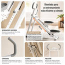 Escaladora stepper Plegable para Ejercicio en Casa con Monitor Digital con Resistencia Ajustable 70-120 lb con Estructura de Acero. Máquina de Ejercicio Cardio con Monitor y Soporte Móvil Blanco