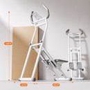 Escaladora stepper Plegable para Ejercicio en Casa con Monitor Digital con Resistencia Ajustable 70-120 lb con Estructura de Acero. Máquina de Ejercicio Cardio con Monitor y Soporte Móvil Blanco