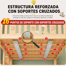 Litera Infantil Camarote Madera Maciza Twin Escalera y Cajones. Cama Barandal de Seguridad, Estantes y Base Reforzada. Incluye 2 Colchones Sencillos. (viene desarmado cliente debe ensamblar)