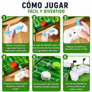 Juego de Fútbol de Mesa con Control Remoto. Tablero Interactivo con Mandos Inalámbricos. Campo Realista con set completo. Juguete Futbolito