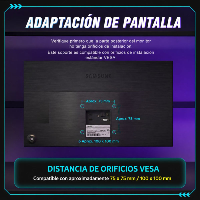 Mesa Escritorio Gamer 120 x 60 cm con Panel Pegboard Metálico, Repisas Ajustables y Soporte Monitor VESA 100x100mm. Mesa Gaming Full Setup Negra (No Incluye Monitor)
