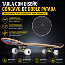 Patineta Skateboard 31” Maple 8 Capas ABEC-7 con Ruedas PU y Base de Aluminio Reforzada para Tricks y Freestyle. Estampado Negro y Blanco.