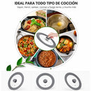 Tapa Universal de Silicona para Ollas y Sartenes 20 22 24cm de Vidrio y Silicona BPA Free. Tapa Antiderrame Reutilizable para Paila Sartén Caldero y Cacerola. Color Gris