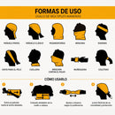 Bandana Mascarilla Tubular Deportiva Transpirable de Secado Rápido UPF. Protección Rostro y Cuello para Ciclismo, Running, Senderismo, Moto. Negra (25x46cm)