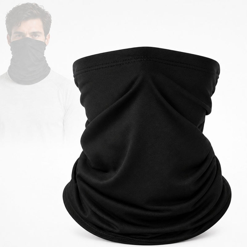 Bandana Mascarilla Tubular Deportiva Transpirable de Secado Rápido UPF. Protección Rostro y Cuello para Ciclismo, Running, Senderismo, Moto. Negra (25x46cm)