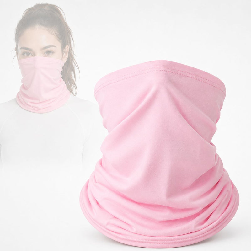 Bandana Mascarilla Tubular Deportiva Transpirable de Secado Rápido UPF. Protección Rostro y Cuello para Ciclismo, Running, Senderismo, Moto. Rosada (25x46cm)
