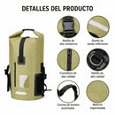 Mochila Impermeable Dry Bag para Deportes Acuáticos. Bolso Waterproof de 35L con Correas Acolchadas, Ventana Transparente y Reflectivo. Verde (28x51cm)