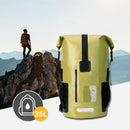 Mochila Impermeable Dry Bag para Deportes Acuáticos. Bolso Waterproof de 35L con Correas Acolchadas, Ventana Transparente y Reflectivo. Verde (28x51cm)