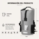 Mochila Impermeable Dry Bag para Deportes Acuáticos. Bolso Waterproof de 55L con Correas Acolchadas, Ventana Transparente y Reflectivo. Verde (33x58cm)