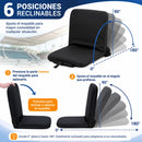 Cojin Silla de Piso Plegable Ajustable con Respaldo Reclinable Portátil para gradas de Estadios Eventos y Hogar. (70x44cm) Color Negro