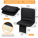 Cojin Silla de Piso Plegable Ajustable con Respaldo Reclinable Portátil para gradas de Estadios Eventos y Hogar. (70x44cm) Color Negro