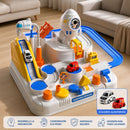 Pista de Carritos Espacial Interactiva para Niños. Set con 2 Mini Carros, 6 Botones de Control y Base de Aventura Espacial. Jueguete de Carreras