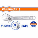 Llave ajustable. Longitud 250mm(10"). Ajustable 0-30mm