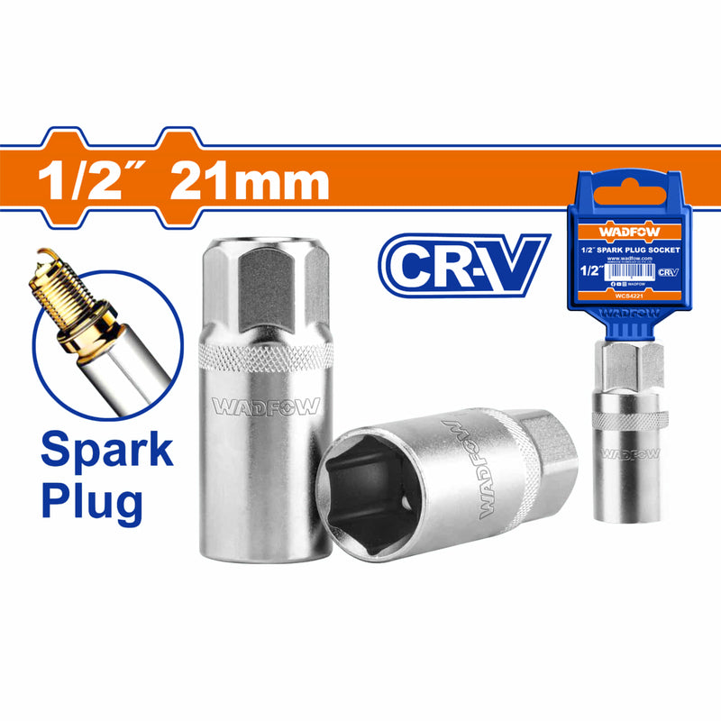 Dado para la bujía de 1/2" x 21mm. Cr-V. Tratamiento térmico. Material: 50BV30 para bujias