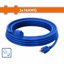Extensión Eléctrica Polarizada. 125Volt-60Hz. Long: 30m. 3x16AWG. Corriente 10A.