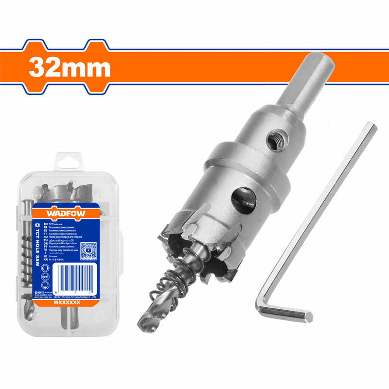 Broca Sacabocado TCT 32mm para Acero Inoxidable Con Punta De Carburo. Taladro De Corona.