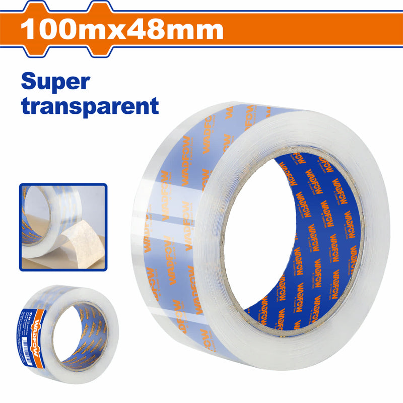 Tape de Embalaje Super Transparente 100mx48mm. Esp: 0.045mm. Ideal para cartón. Alta viscosidad.