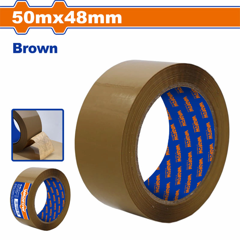 Tape de Embalaje Chocolate 50mx48mm. Esp: 0.045mm. Ideal para cartón. Alta viscosidad.