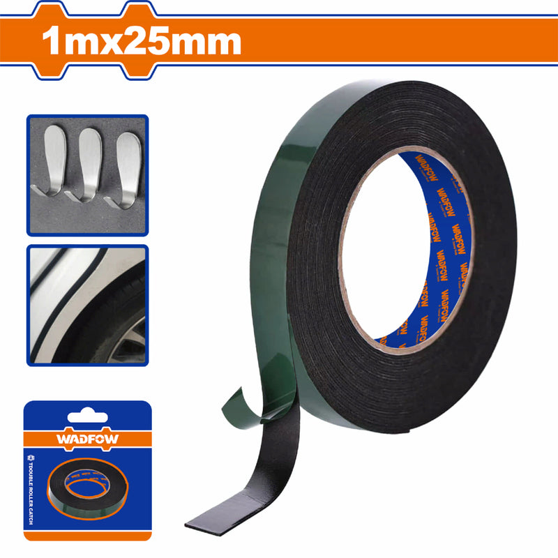 Tape adhesivo doble contacto Verde 1mx25mm. Esp: 1mm. Ideal para golpes, sello y aislamiento.