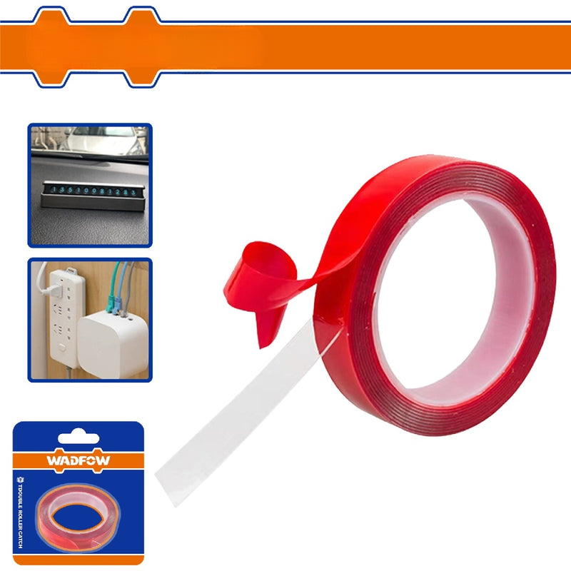 Cintas Adhesivas doble contacto Rojo.  Esp: 1mm. Fácil de arrancar. Ideal superficies lisas.