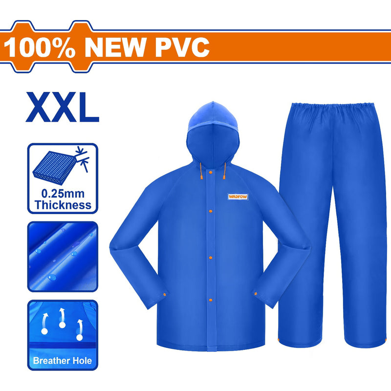 Traje de Lluvia Pantalón y Gabardina. 100%PVC. Talla XXL. Espesor 0.25mm. Impermeable.