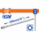 Barra Extensión para Sockets dados de 1/2". Long. 250mm(10") Cr-V. Tratamiento térmico. Cromado.