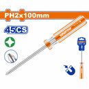 Destornillador Phillips PH2 Mango redondo. Diámetro: 6mm. Longitud: 100mm. Magnético.