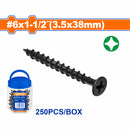 Tornillos para Gypsum (Yeso) 6X1-1/2". Rosca gruesa. Fosfatizado. (250 pzs.)