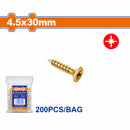 Tornillos para aglomerado 4.5x30mm. Pozidrive. Cabeza avellanada. Amarillo. Paq. de 200 piezas.