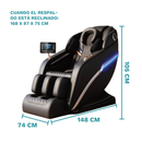 Silla Masajeadora Eléctrica 110V Sofá De Masajes Relajación Shiatsu Y Gravedad Cero. Sillon Con Pantalla De Control Y Bocina Bluetooth. Masajea Todo El Cuerpo. Butaca.