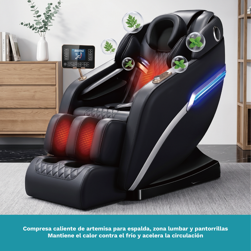 Silla Masajeadora Eléctrica 110V Sofá De Masajes Relajación Shiatsu Y Gravedad Cero. Sillon Con Pantalla De Control Y Bocina Bluetooth. Masajea Todo El Cuerpo. Butaca.