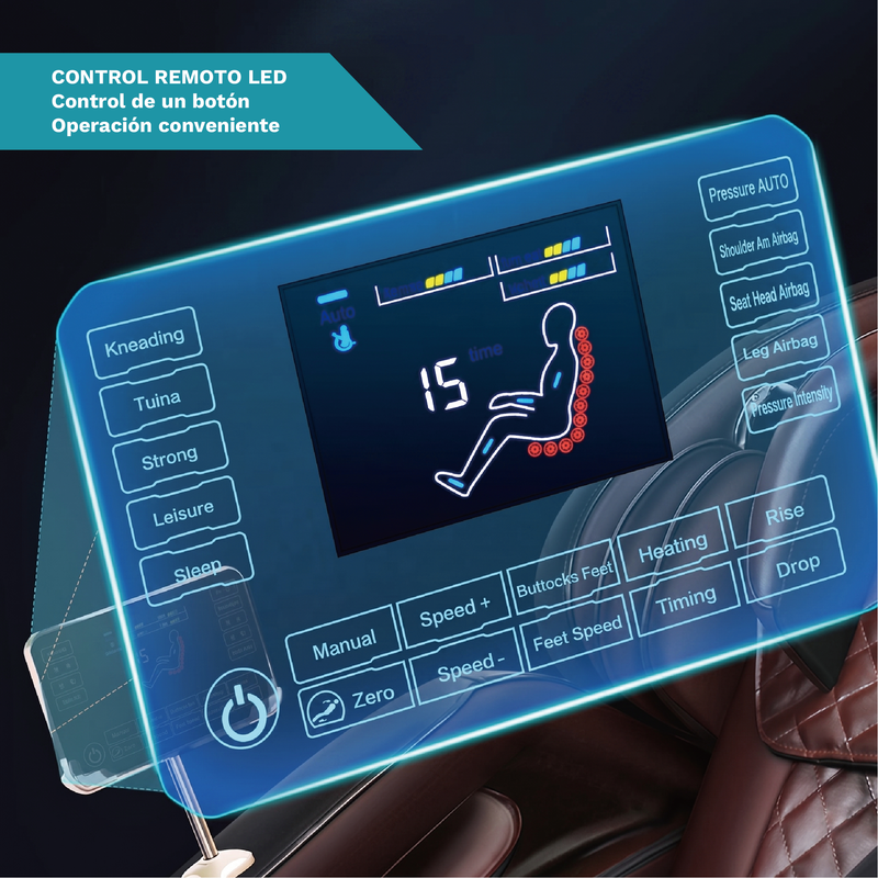 Silla Masajeadora Eléctrica 110V Sofá De Masajes Relajación Shiatsu Y Gravedad Cero. Sillon Con Pantalla De Control Y Bocina Bluetooth. Masajea Todo El Cuerpo. Butaca.