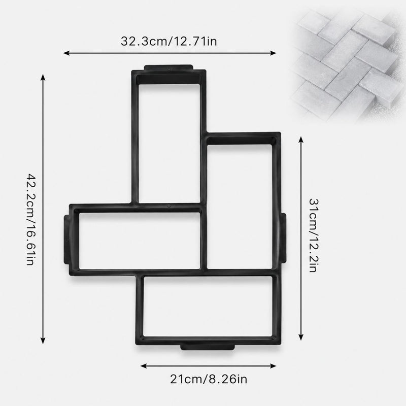 Molde Cemento Para Veredas. Pavimento. Plantilla Para Concreto Tipo "L" – 42.2 X 32.3 X 21 Cm.
