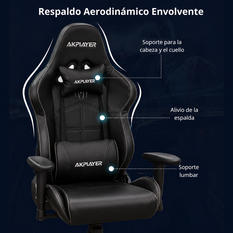 Silla Gamer Ergonómica Estilo Spiderman Negra Con Soporte Lumbar Y Respaldar Reclinable 180°