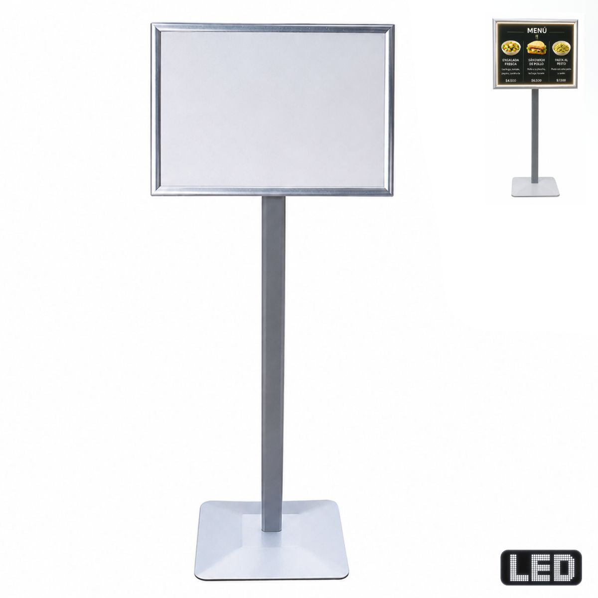 Letrero LED Con Batería Y Poste Ajustable Tamaño A3 A3 (29.7 × 42 Cm) Para Anuncios, Menús O Señalización Comercial