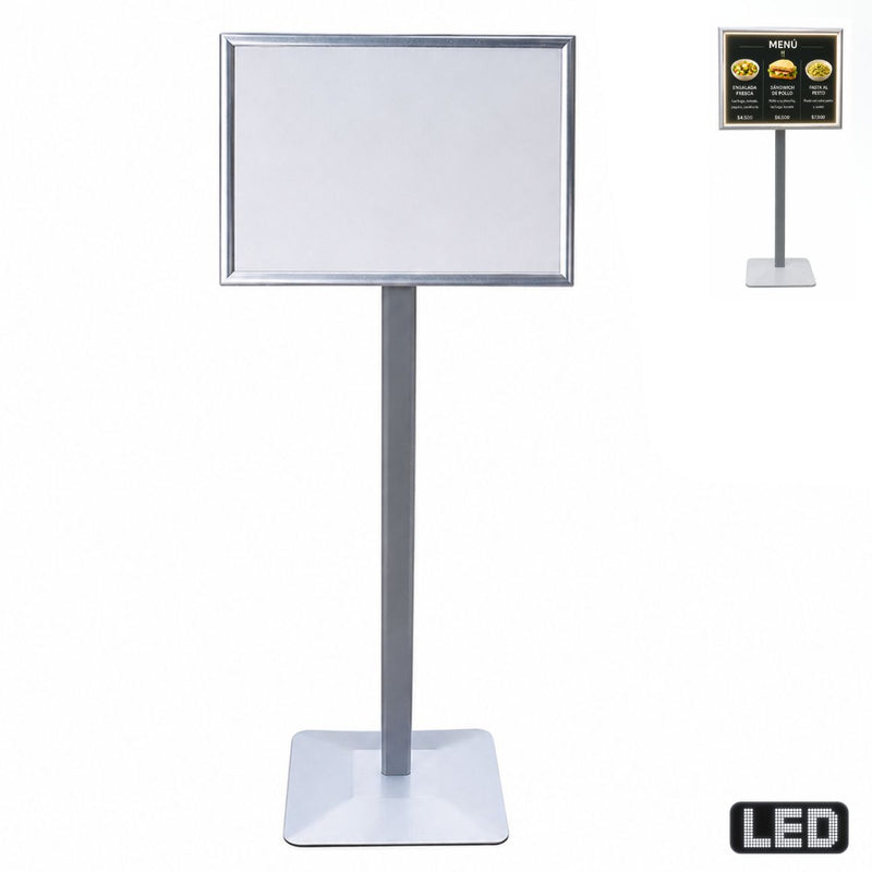 Letrero LED Con Batería Y Poste Ajustable Tamaño A3 A3 (29.7 × 42 Cm) Para Anuncios, Menús O Señalización Comercial.