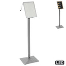 Letrero LED Poste De Piso Ajustable A4 A4 (21 X 29.7 Cm) Para Señalización Comercial O Menús. Pizarra LED