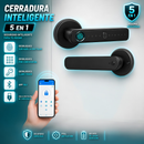 Cerradura Inteligente Manija De Puerta Cerrojo Smart Lock 5 En 1 Llave Huella Tarjeta Contraseña Tuya App Fácil De Instalar