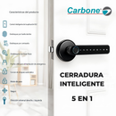 Cerradura Inteligente Manija De Puerta Cerrojo Smart Lock 5 En 1 Llave Huella Tarjeta Contraseña Tuya App Fácil De Instalar