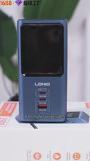 Regleta Vertical De 2500W Con Pantalla Digital. Torre De Enchufes Con Medidor De Consumo Incluye 2 Puertos USB-C Y Puerto USB Cable 2 M