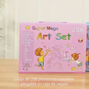 Estuche Artístico Infantil. Set De Arte Para Dibujar Y Pintar. Kit De Colores Completo. Mega Art Set 208 Piezas Para Niños | Kit Completo De Pintura Y Dibujo